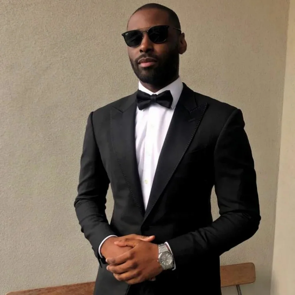 

Handsome Men's Suit 2-piece Elegant Groom Wedding Tuxedo Jacket Pants Customized Formal Blazer for Male