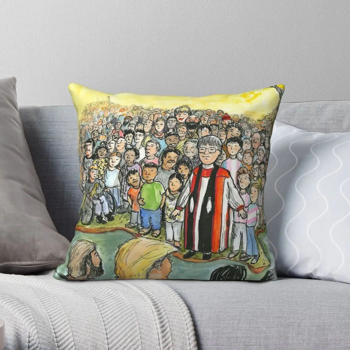 Jerome Steuart Gulf Of Empathy taie d'oreiller carrée Polyester lin velours motif fermeture éclair décor taie d'oreiller chambre housse de coussin