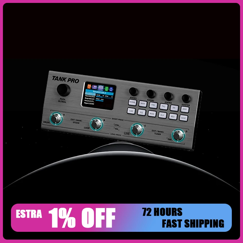 M Vave Tank Pro Electric Guitar Multi Effects Simulation Drum ] Pedal Bass Amplifier Machine Accompaniment Distortion Overdrives