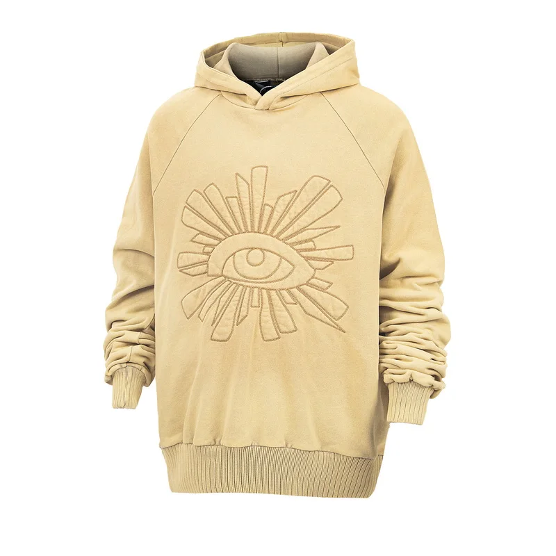 Washed HOUSE OF ERRORS Eye Embroidery Hoodie Men Women Vintage Hooded Loose Pullover