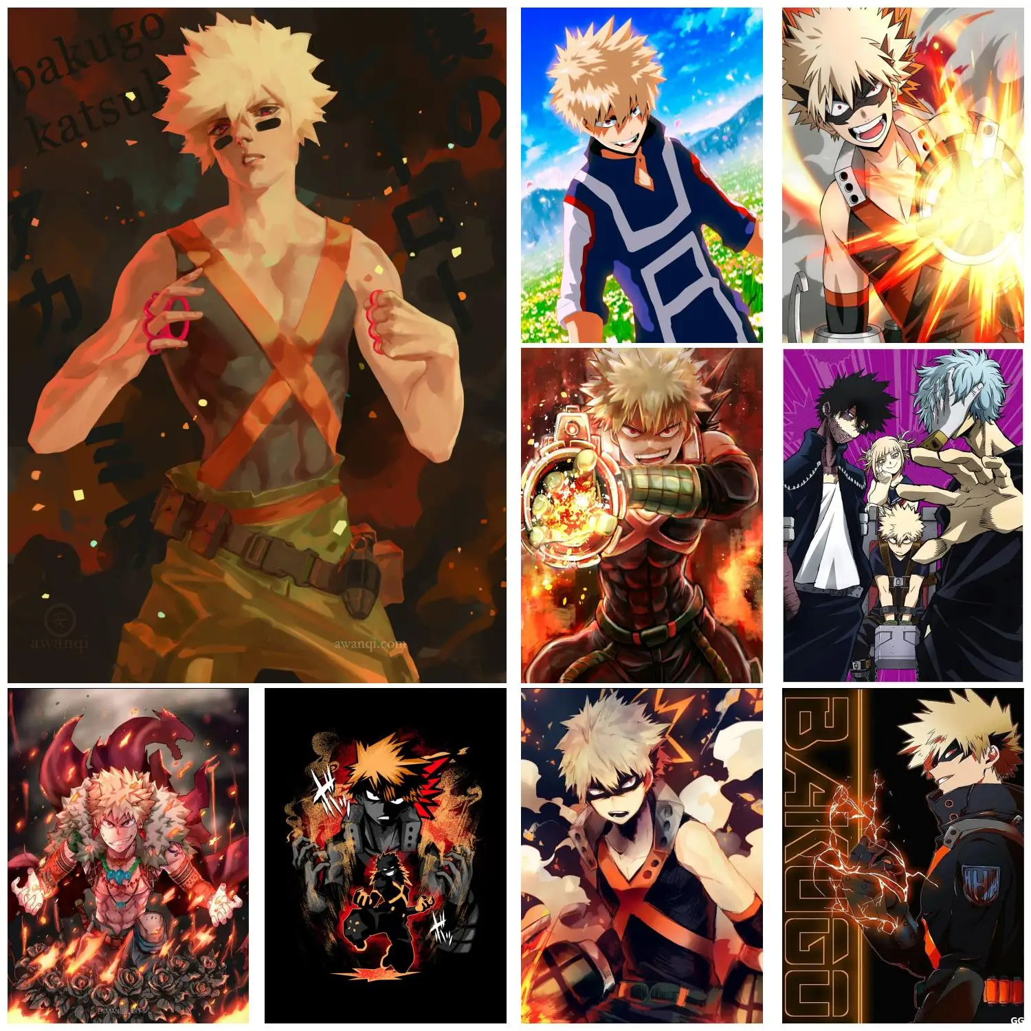 bakugou anime Poster Prints Wall Art Canvas Painting Poster For Modern Family Living Room Home Decor