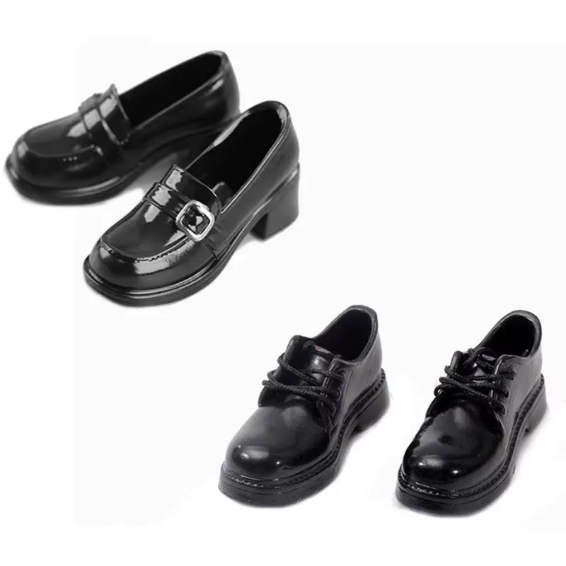 1/6 Scale Classic Black High Heels Hollow Student Princess Pointed Toe Sandals Jk Shoes Model for 12\