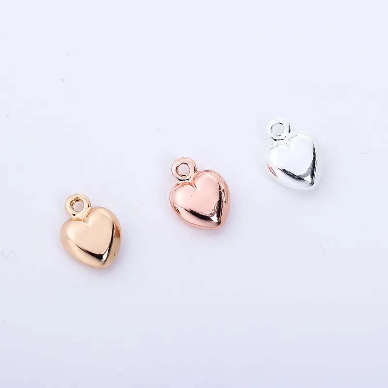 10pcs 8x11MM Fashion Love Heart Charms Fit Earrings Pendants Necklaces DIY Handmade Zinc Alloy Gold Color Charms Jewelry Making