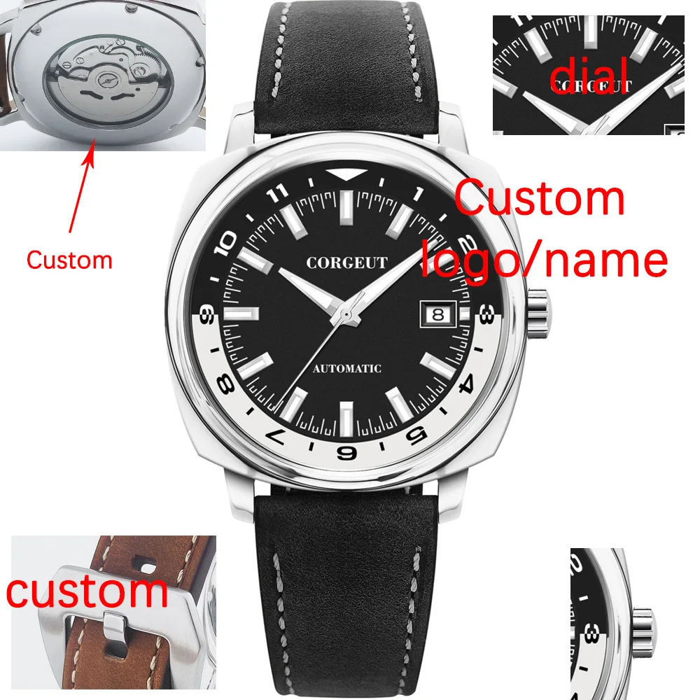 

Customized 42mm New Watch Automatic Mechanical Fit NH35 Fashion Glass Steel Strap/Leather Strap Waterproof Men's Watch