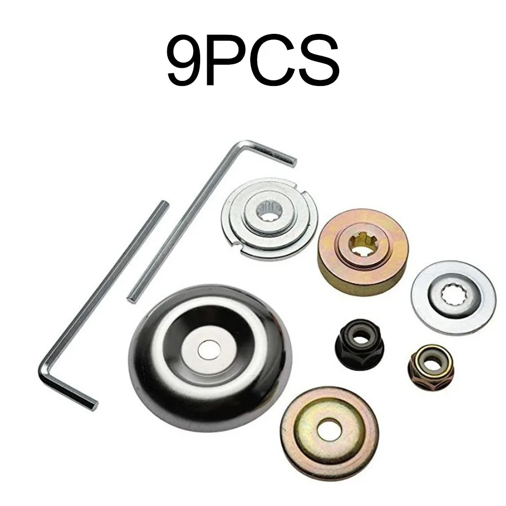 9 قطعة/المجموعة جزازة العشب شفرة طقم محوّل جزازة العشب إصلاح أجزاء جزازة العشب ملحق صيانة عدة حديقة أداة السلطة الملحقات