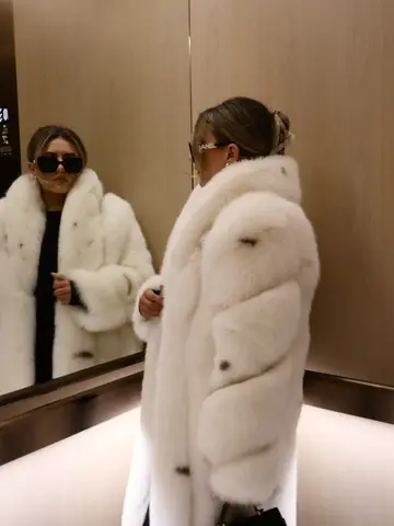 10 best sales महिलाओं के लिए सफेद फर कोट - №8