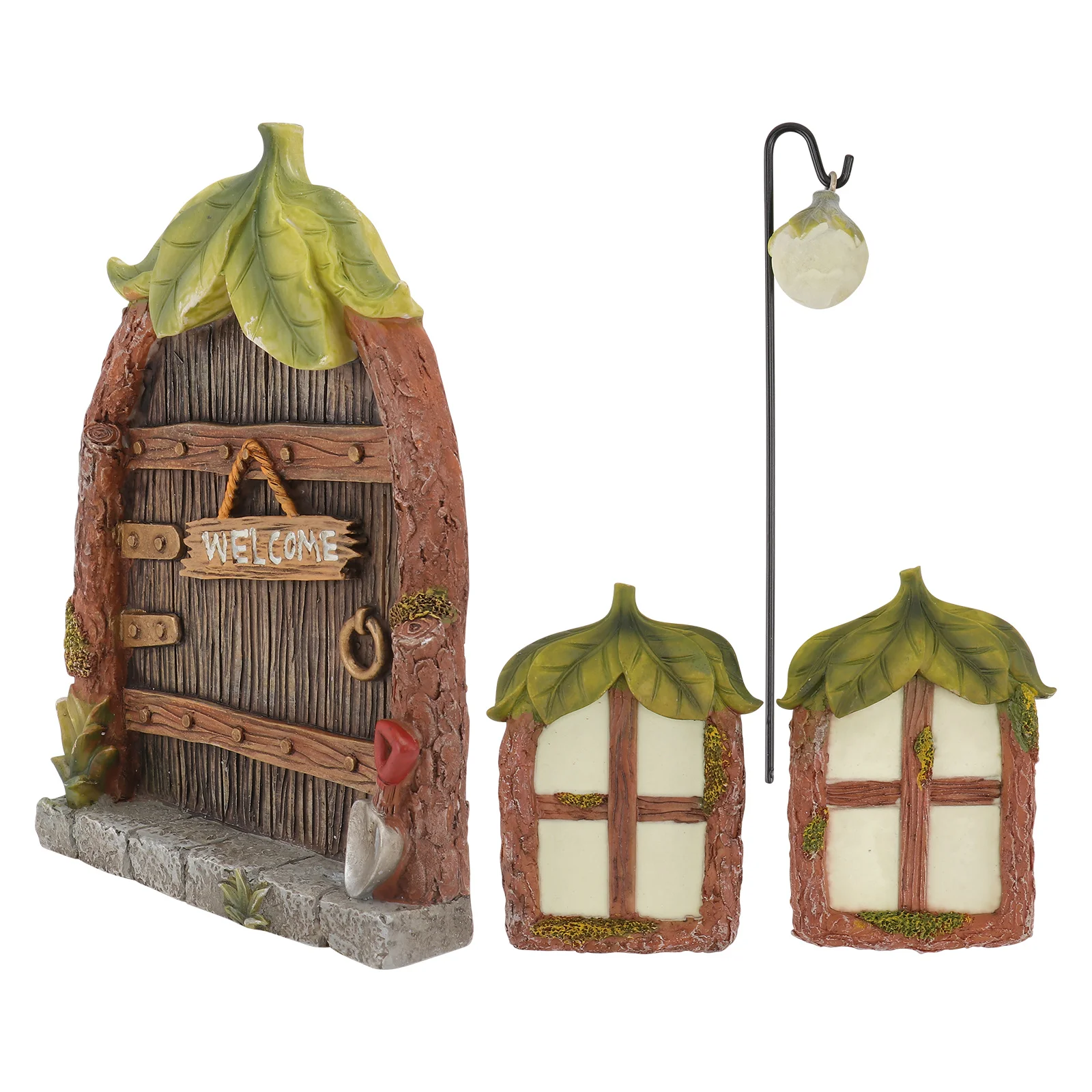 

1Set Luminous Resin Mini Window Door Decoration Small Scene Adornment Night Glow Tree Pendant Window Door