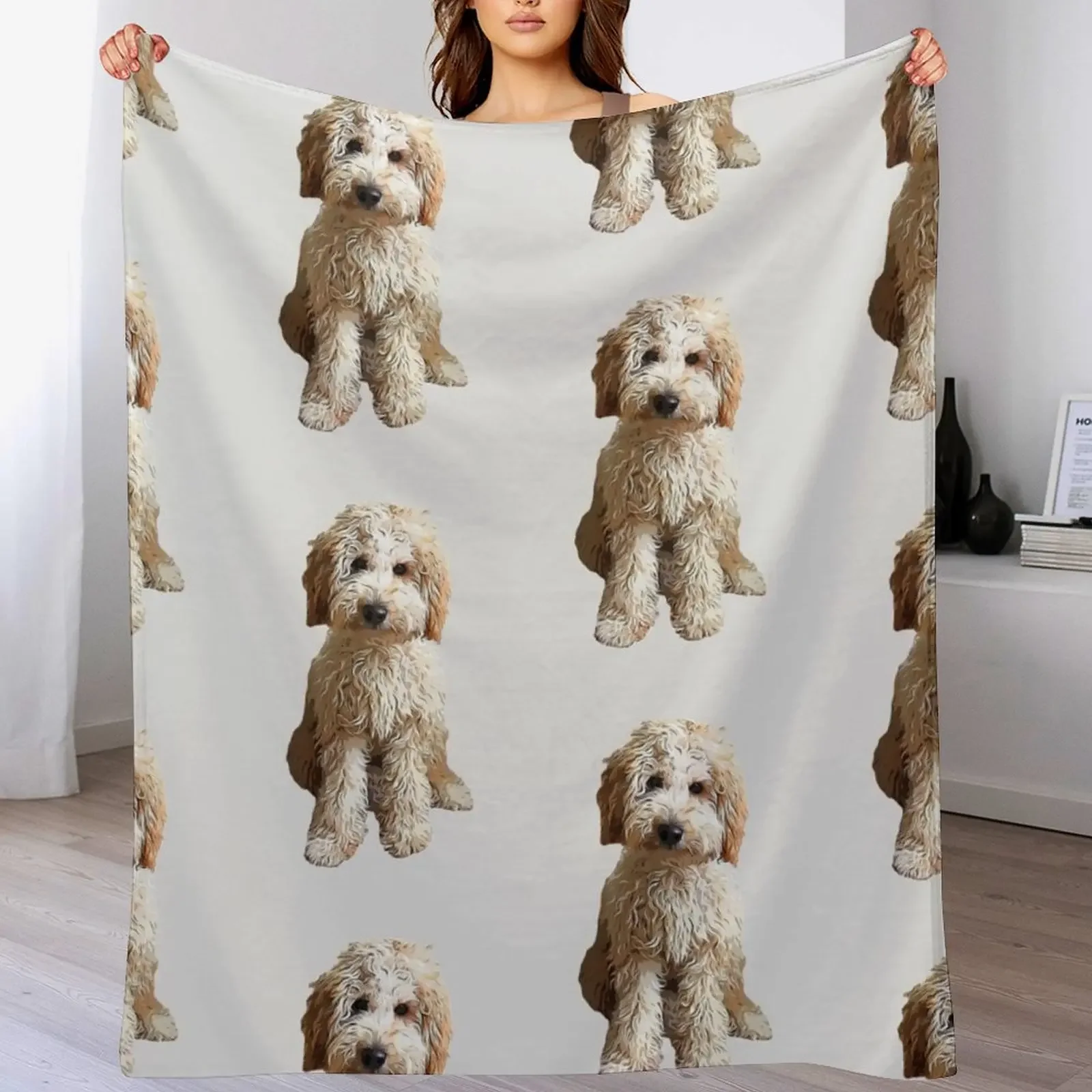 Labradoodle Cute Puppy Dog Throw Blanket christmas gifts Luxury Throw Blankets