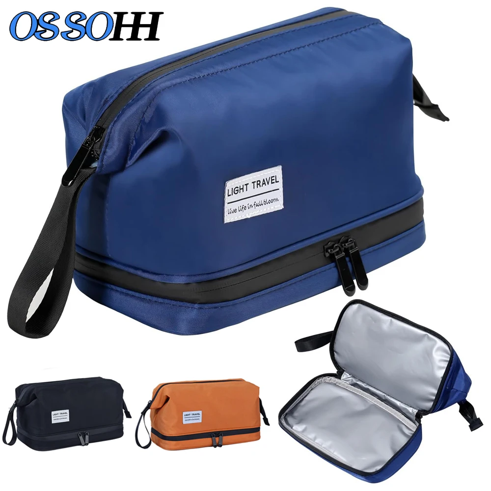 1Pcs Travel Toiletry Bag with Wet Compartment Toiletry Organizer Shaving Bag Hanging Dopp Kit for Men Women
