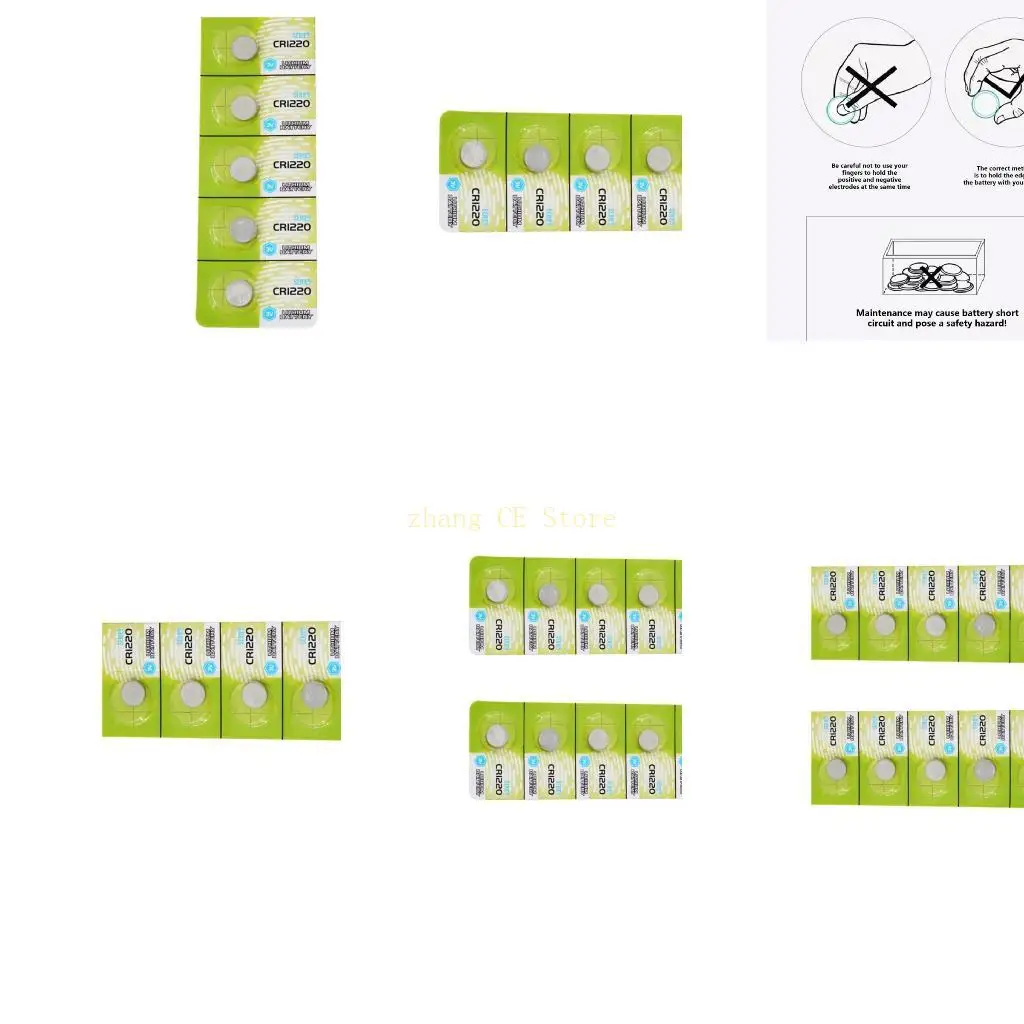 

M5TD Pack Of 5/10 CR1220 Coin Cell Batteries 3V CR1220 Lithium Battery For Toy,Calculators, Remote Controls 12mm Diameter
