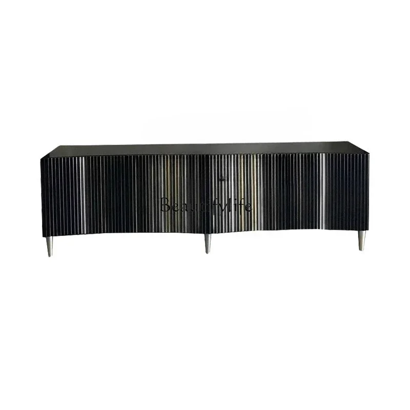 

LXFrench retro TV cabinet solid wood home living room American light luxury high-end floor painted cabinet