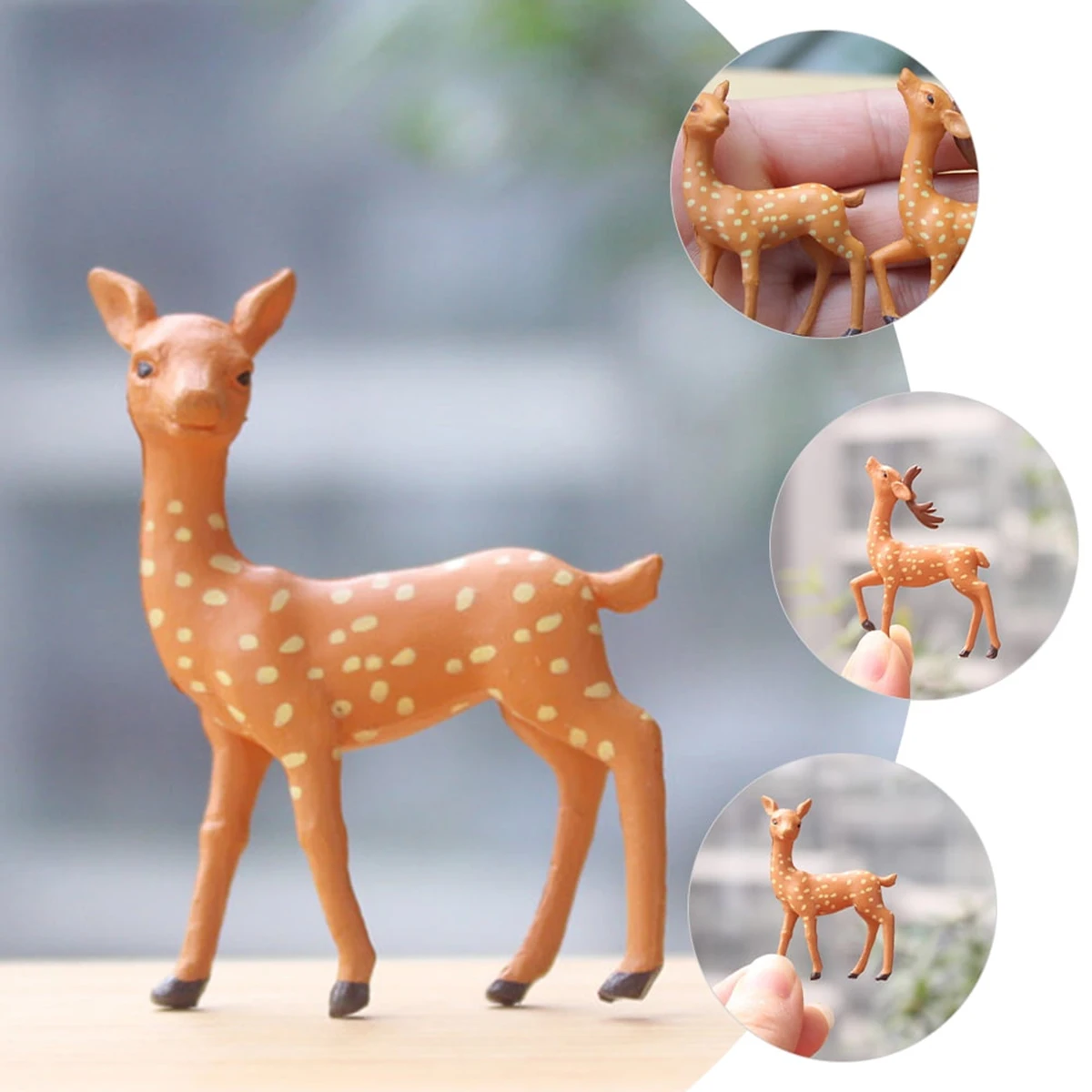 Deer Figurine Miniature Deer Animal Figurine Forest Animal Figurine Cute Sika Deer Figurine Crafts Deer Cake Topper