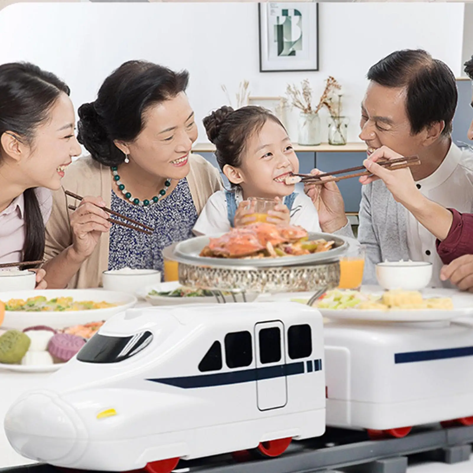 Förderband-Rotations-Sushi-Spielzeug, Rollenspiel-Elektro-Schienenzug, Rotations-Schienenfahrzeug, Sushi-Schienen-Simulationsmodell-Spielzeug für Kinder