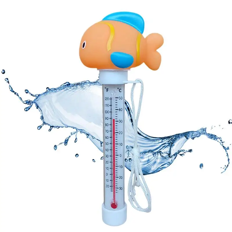 

Floating Temperature Tester Cartoon Animal Floating Pool Temperature Tester Shatter Resistant Bathtub Accessories With String