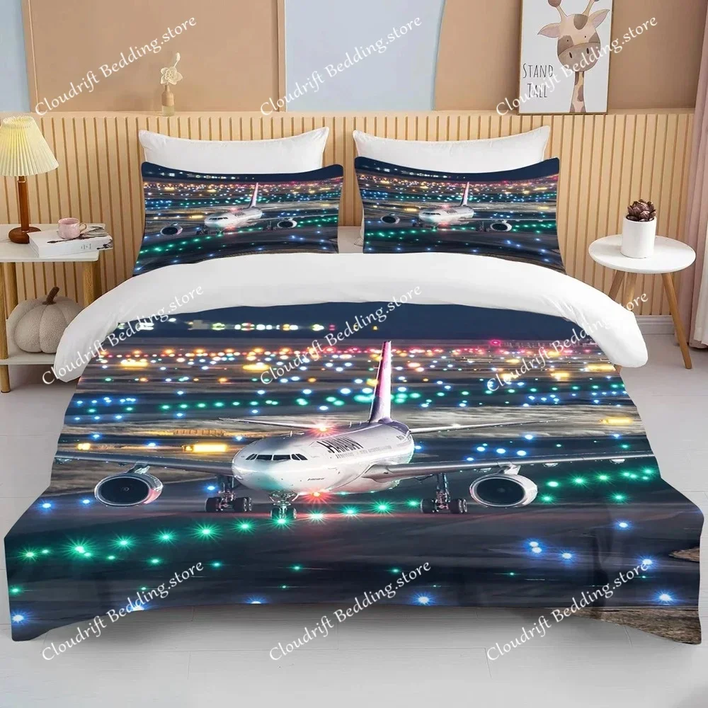 

fashion 3D Printed Airplane Plane Bedding Set Cartoon Duvet Covers With Pillowcases Soft Bedclothes Custom Bed Linen Drop Ship02
