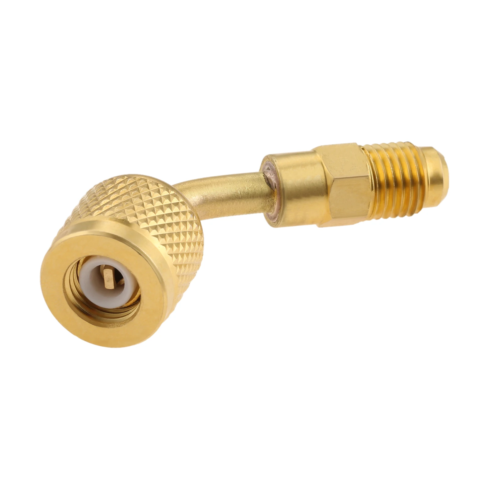 1pc 45 Degree A2L Refrigerant Adapter 1/4 SAE LH Female × 1/4 SAE Male for R32 R454B A2L Refrigerant Containers & Service Hose