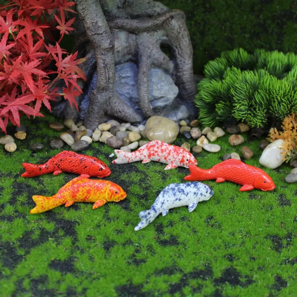 

Cartoon Mini Koi Fish Ornament Simulation Cute Carp Figurines DIY Resin Crafts Small Fish Statue Micro Landscape Ornaments