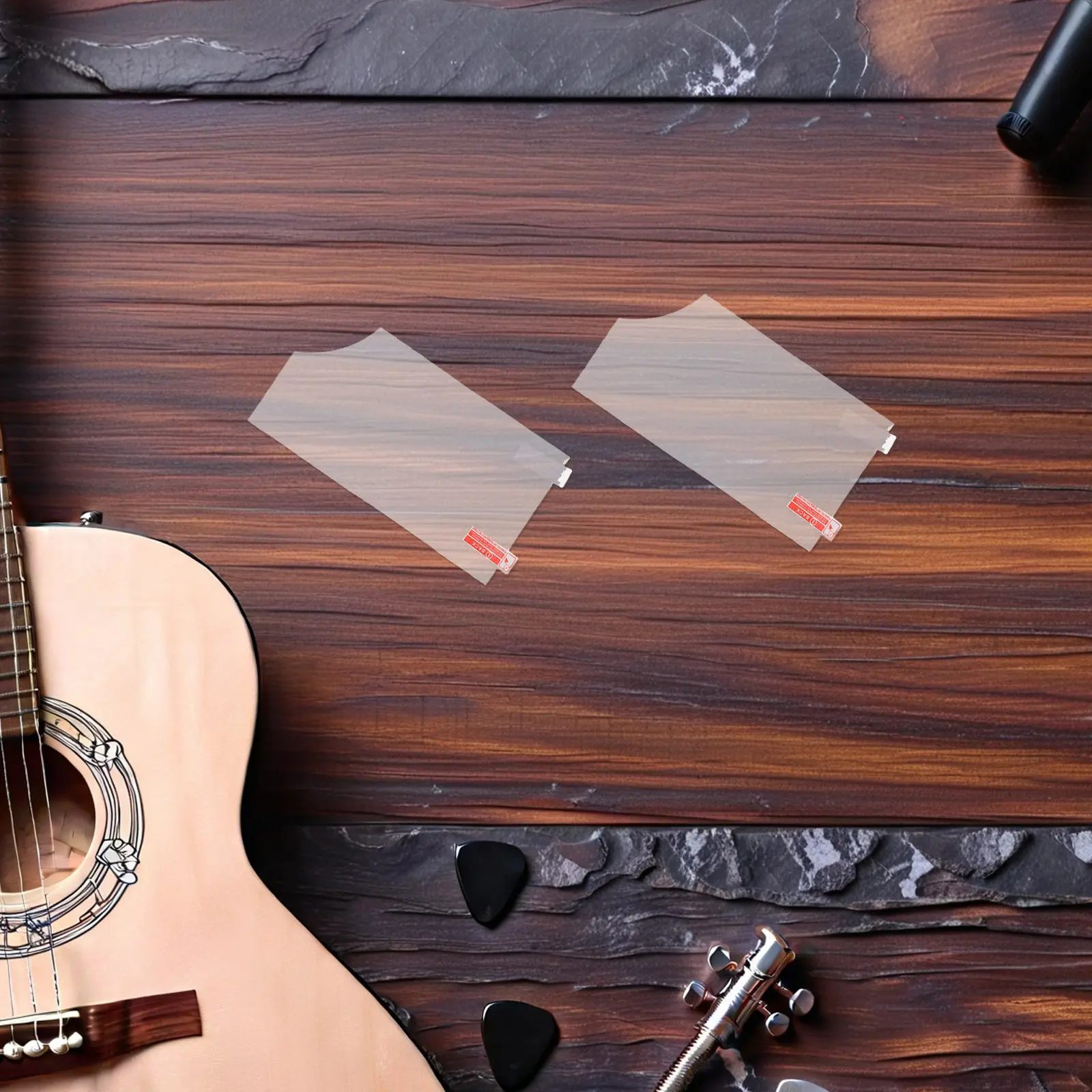 2Pcs Clear Acoustic Guitar Pickguard Film 0.1mm High Transparency Anti Scratch Self Adhesive Pick Guard Sticker for Signature