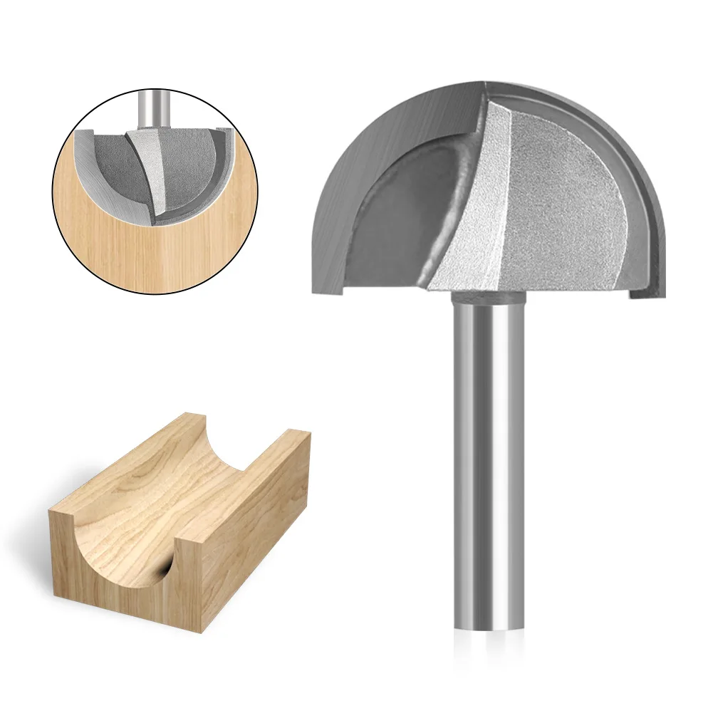 

8mm Shank Outer Diameter 40mm CNC Tools Solid Carbide Round Nose Bits Round Nose Cove Core Box Router Bit Shaker Cutter Tools