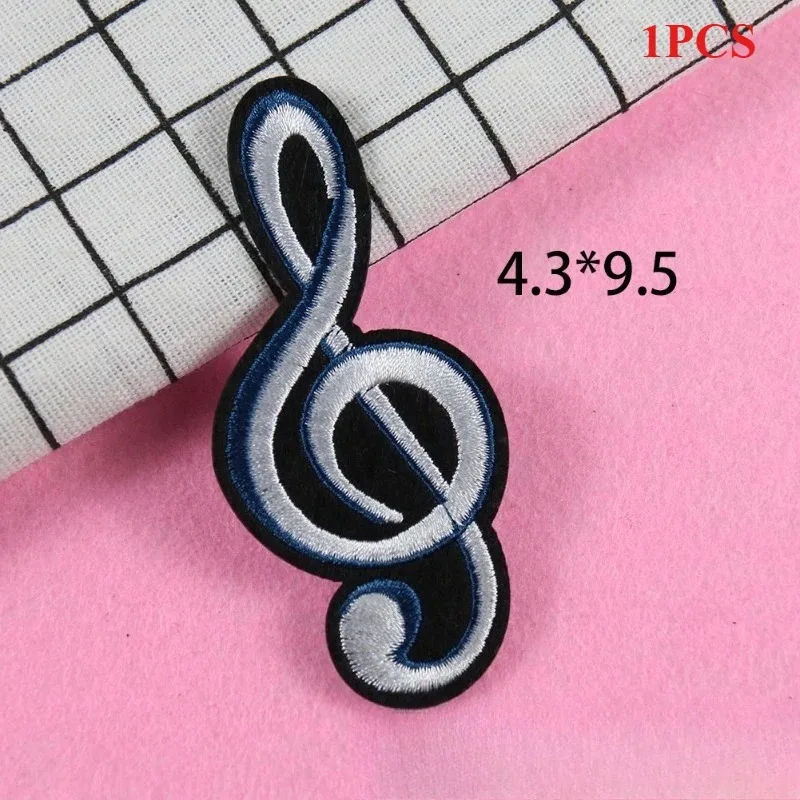 Cartoon Music Note Embroidery Cloth Sticker Staff Symbol Children's Clothing Accessories Personalized DIY Adhesive Spot