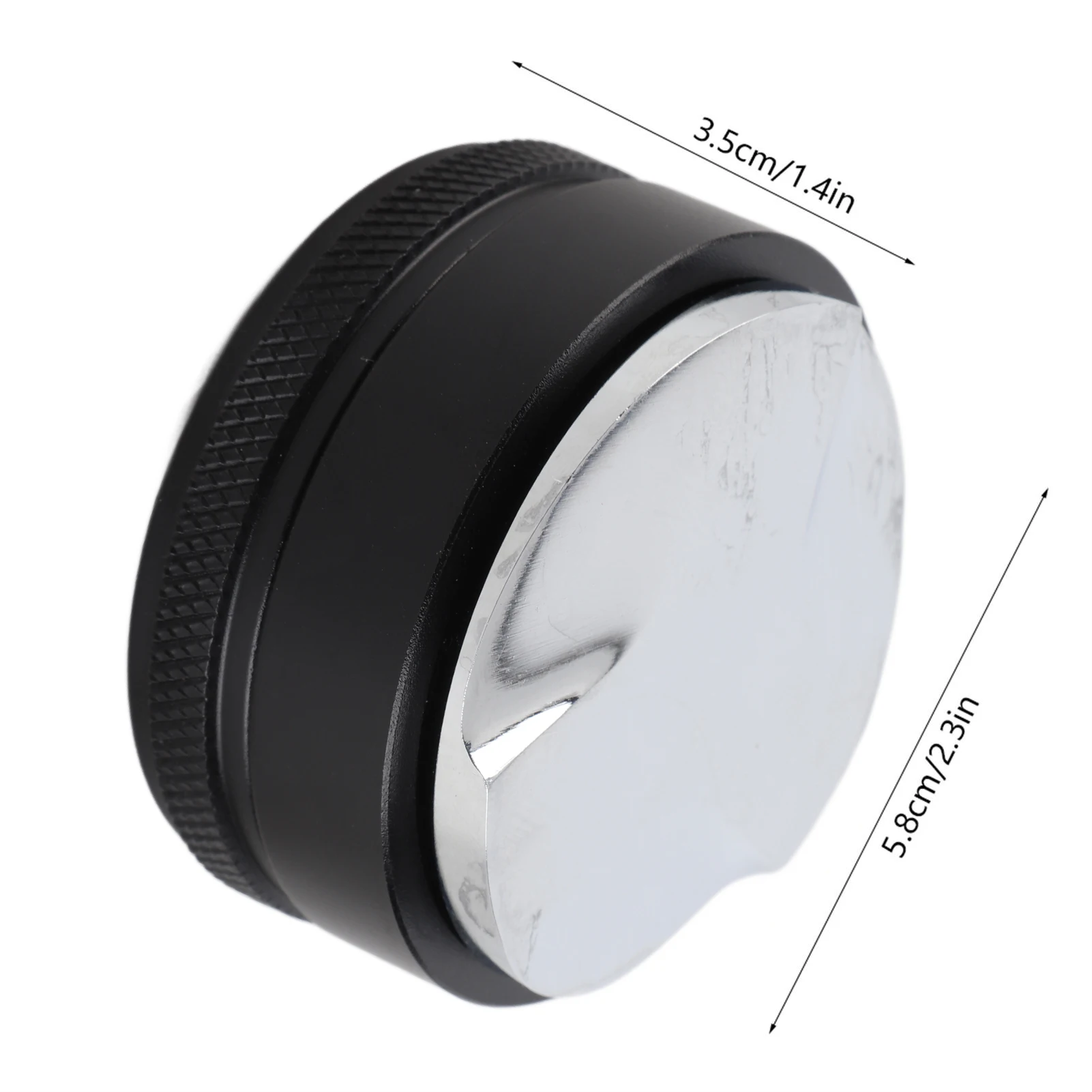 เครื่องกดกาแฟ เครื่องปรับระดับกาแฟ สแตนเลส 2‑in‑1 เครื่องกระจายผงกาแฟ อุปกรณ์เสริมเครื่องชงกาแฟ สีดำ 5.8x3.5 ซม.