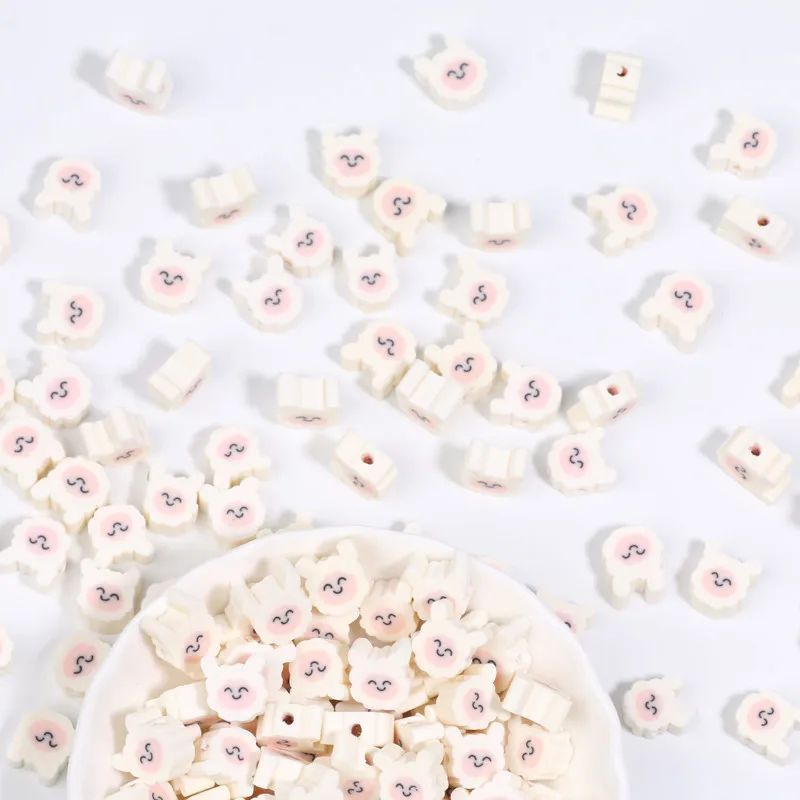 20/50/100 個白かわいい羊の形ポリマークレイビーズルースビーズジュエリー作成 Diy ブレスレットネックレスイヤリング用品