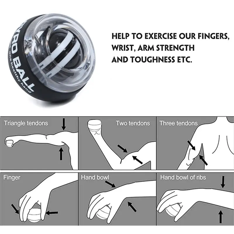 XSXS-Self-Starting Wrist Gyro Ball Power Trainer Forearm Exerciser - Wrist Strengthening Device For And Finger Training