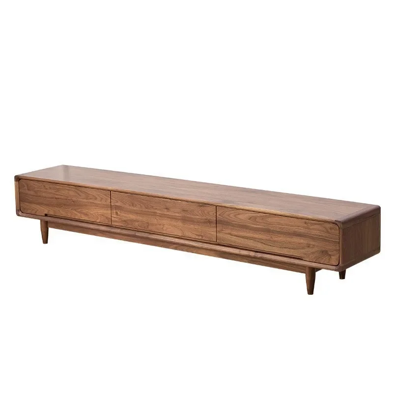 

North American FAS black walnut solid wood TV cabinet, modern simple locker, Nordic log TV cabinet