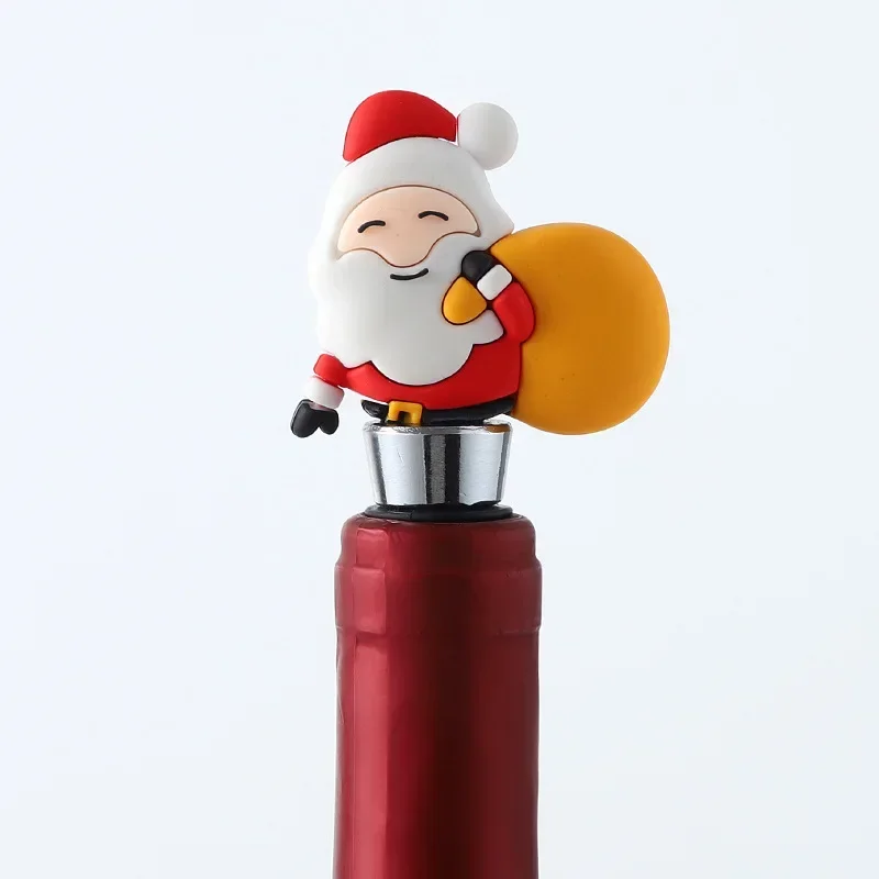 Christmas Series Santa Claus Wine Bottle Stopper Party Gift Christmas Bar Decor Sealed Fresh-keeping Wine Champagne Stopper