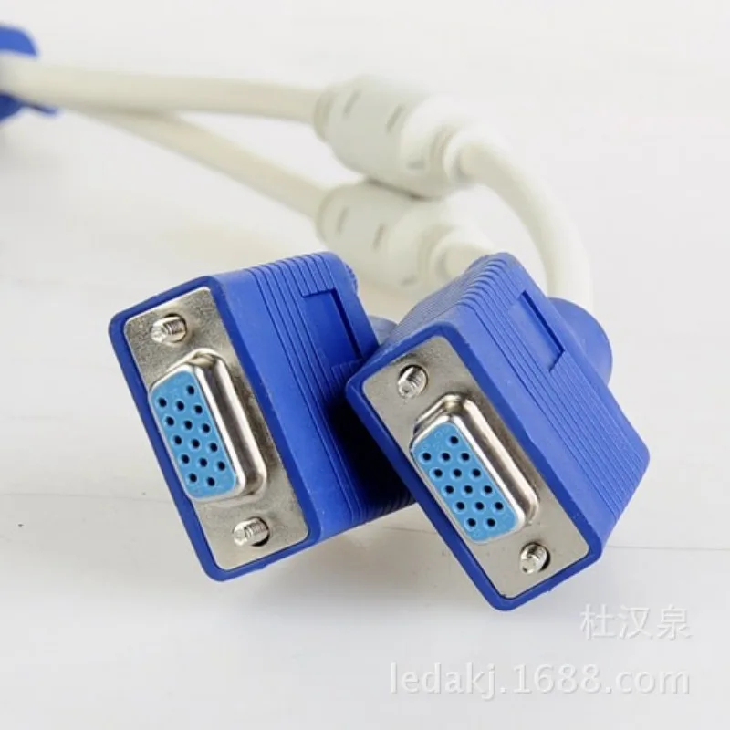 VGA Splitter Cable 1 Computer to Dual 2 Monitor Adapter Y Splitter Male to Female VGA Wire Cord for PC Laptop