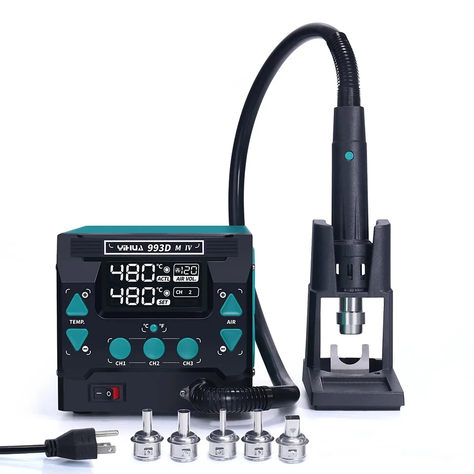 993DM IV 1000W Fast Desoldering Hot Air Gun Soldering Station Intelligent BGA Rework Station for PCB Chip Repair