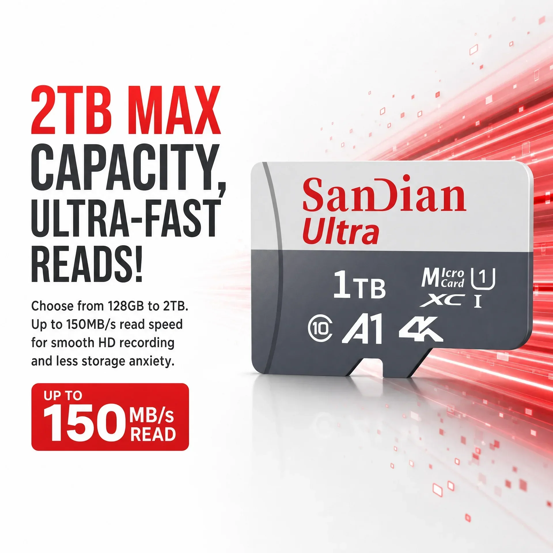 Security Camera 128GB/256GB Micro TF SD Card, Class 10, Quick Read Write, High Speed, Durable, Reliable. Velocity Max.