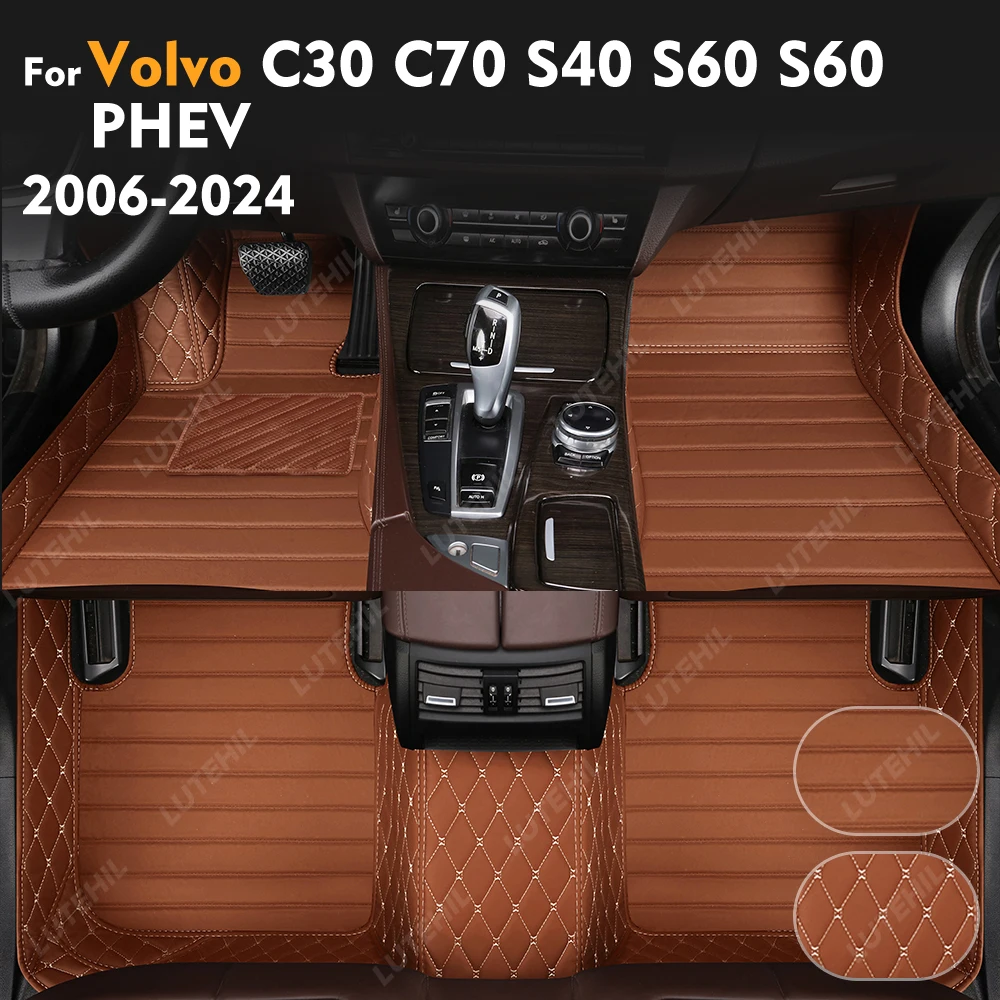 

LUTEHIL For Volvo C30 C70 S40 S60 S60 PHEV 2006-2024 Custom Car Floor Mat Automobile Cover Interior Accessories Protective
