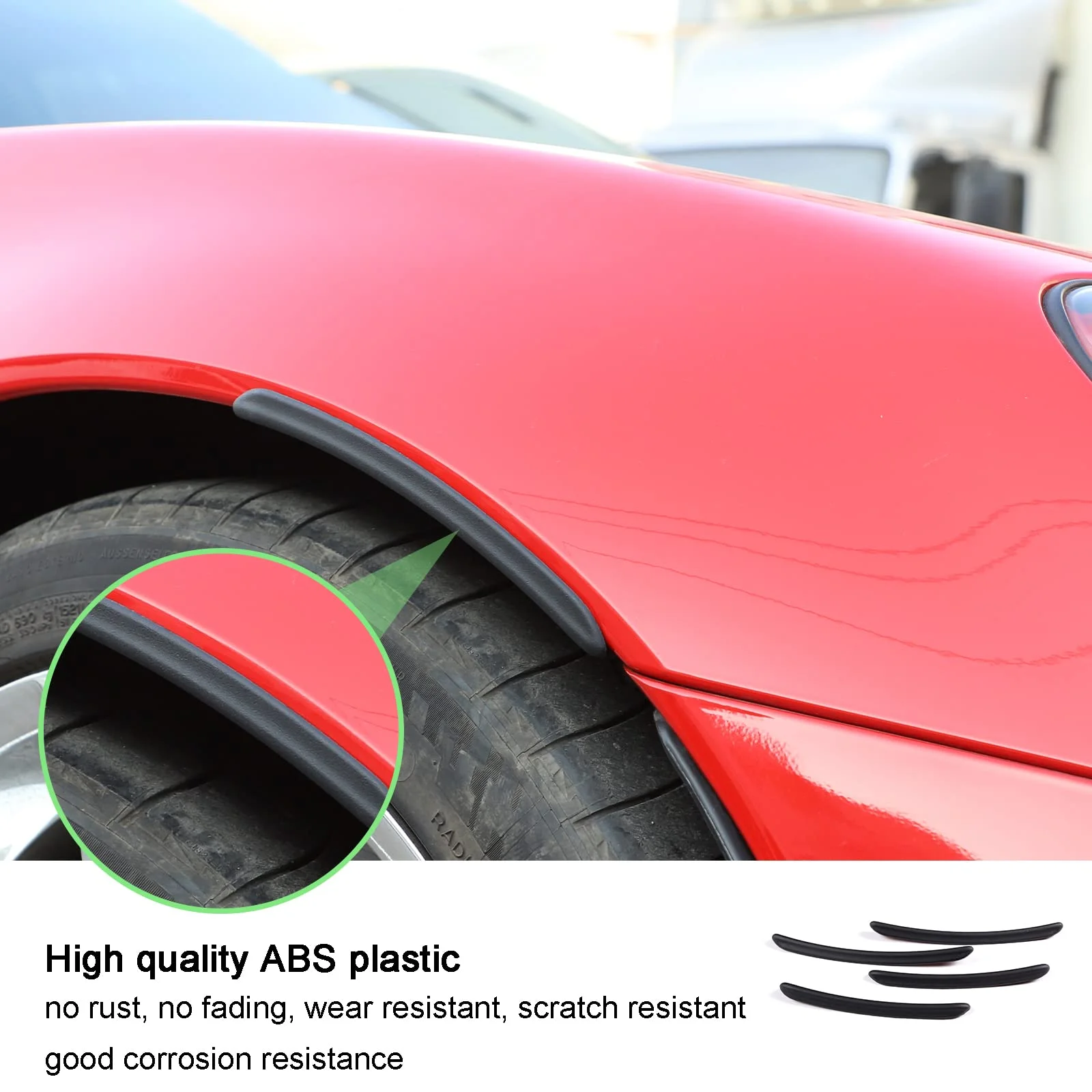 2Pcs Car Fender Vents Protector Cover Auto Wheel Eyebrow Arch Decoration Strips Car Stickers Universal Car Exterior Accessories view 5