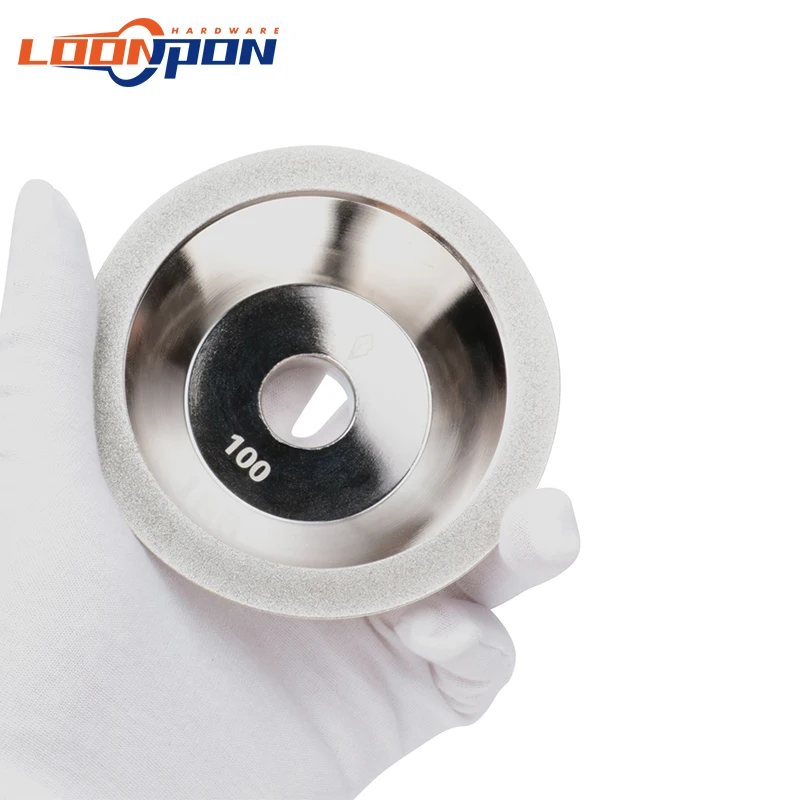 Loonpon 100mm Diamond Grinding Wheel Cup Diamond Wheels DIsc Grinding Tool For Sharpener Grinder Milling Cutter Tungsten Carbide