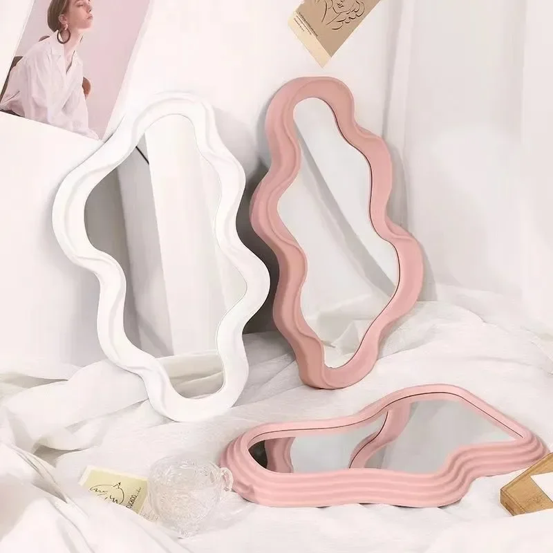 Cloud-Shaped Standing Mirror, Bathroom Desk, Korean Hairdressing Mirror, Wall Mirror, House Bedroom Decor