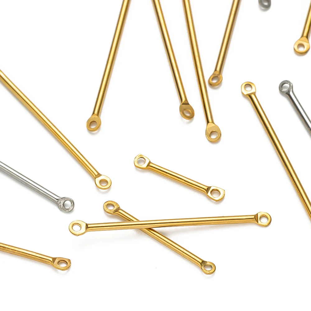 

20pcs Stainless Steel Wire Long Bar Stick Connector Pendant For DIY Earring Bracelets Necklaces Charms Jewelry Making Findings