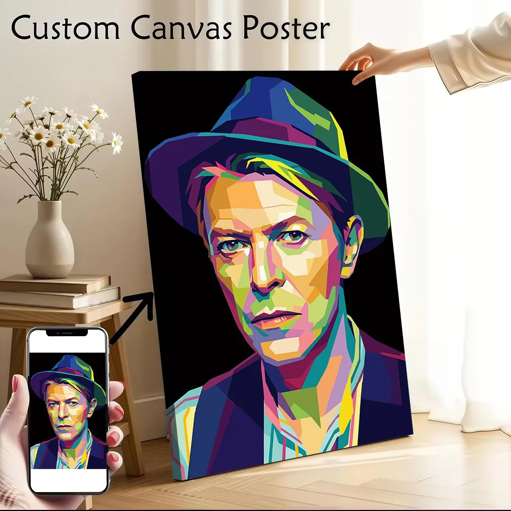 David Bowie Pop Art Portrait Canvas Wall Art Poster Personalized Photo Printing Perfect Gift for Modern Home Decoration Painting