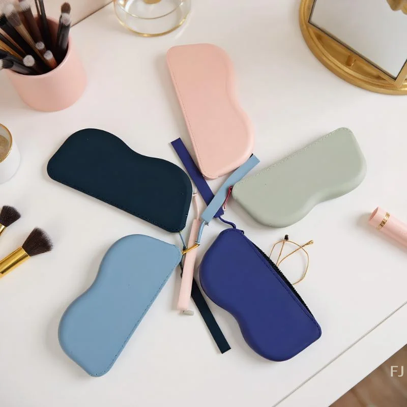 حقيبة تخزين إكسسوارات عصرية محمولة واحدة، حقيبة نظارات من السيليكون المقاوم للغبار والماء مع سحاب