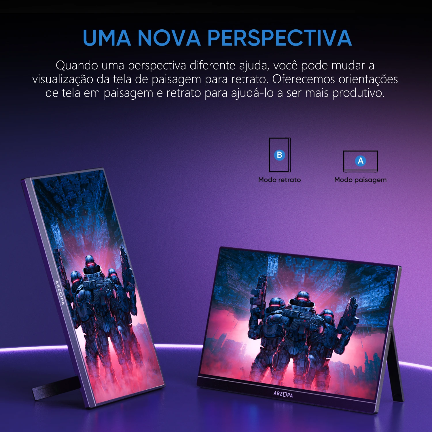 [produto no brasil] Novo ARZOPA 16.1 polegada 100% sRGB 144Hz Monitor de Jogos Portátil Display Laptop com Tipo C Mini HDMI Para PS4/5 Steam Deck