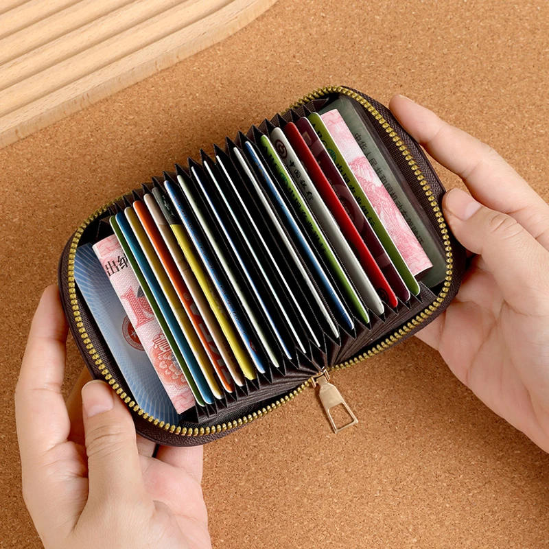 Hello Kitty 18 Bit Credit Card Wallet PU Leather Credit Card Holder for Women Brown Card Holder Wallet Coin Change Purse image 4