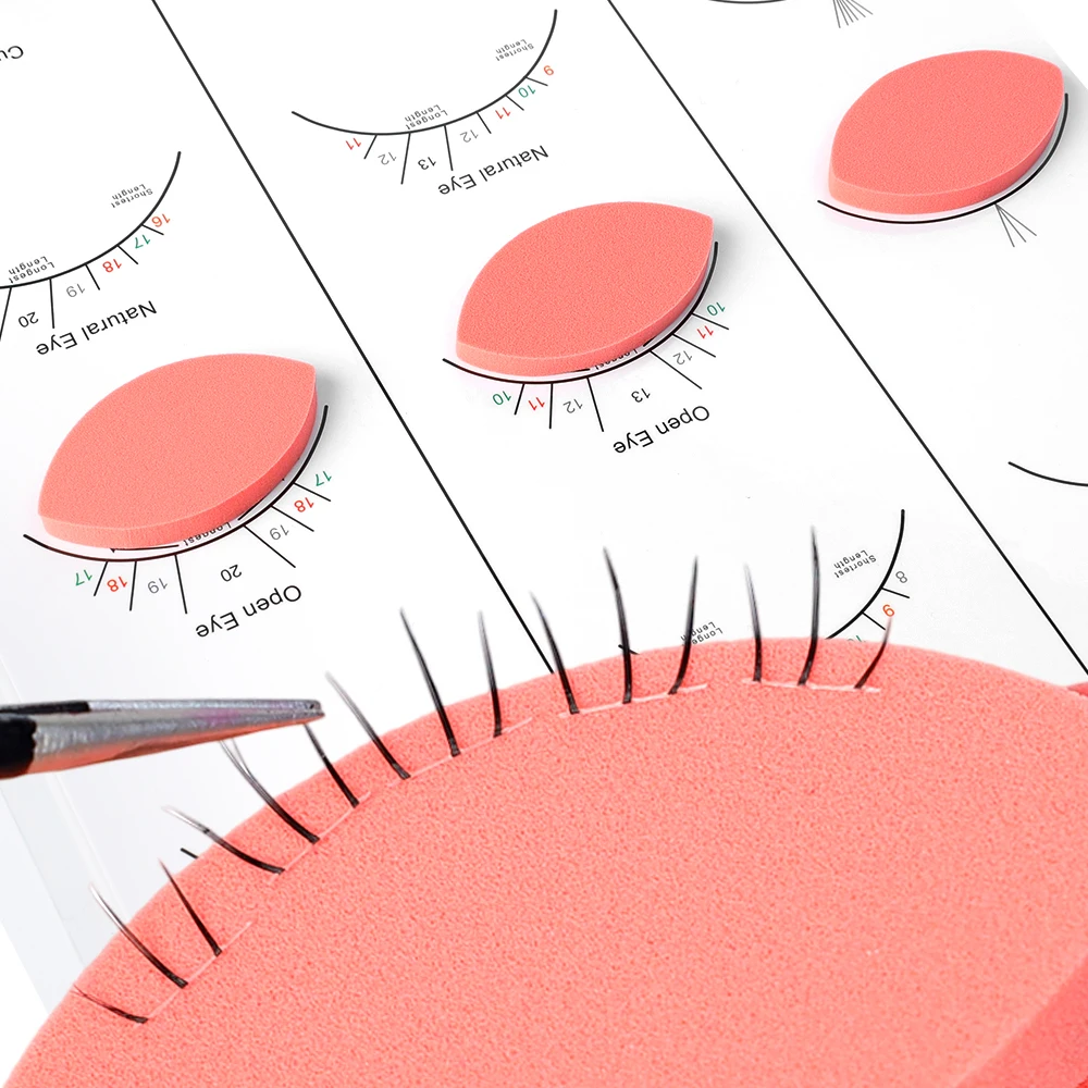 Éponge rose réutilisable pour la pratique des extensions de cils, bouffée de maquillage, douce pour les yeux, pour la cartographie des cils, maire intérieur, artiste, 50 pièces