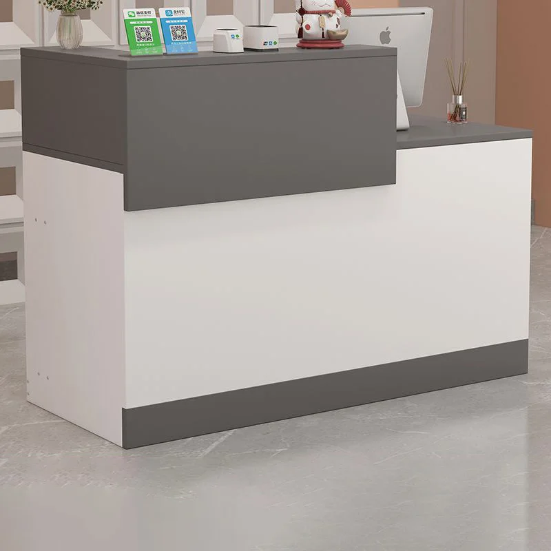 

French Style Wooden Material Reception Desk Salon Furniture Library Office Beauty Salon Barber Shop