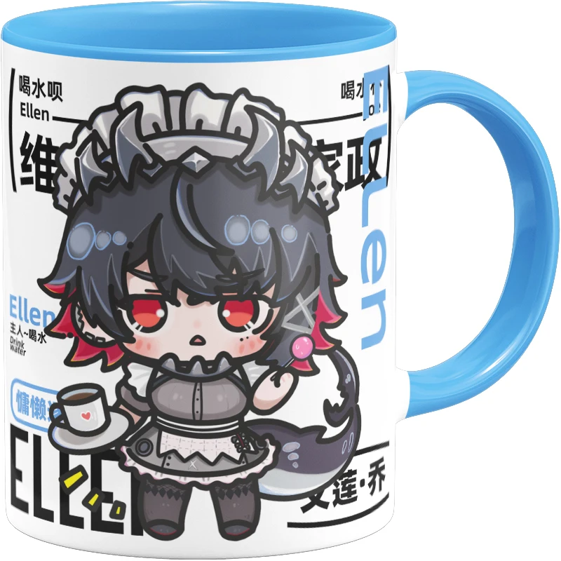 Original Game Zenless Zone Zero Ellen Joe Von Lycaon Hoshimi Miyabi Anime Ceramic Mug Water Cup Coffee Milk Gift for Friends