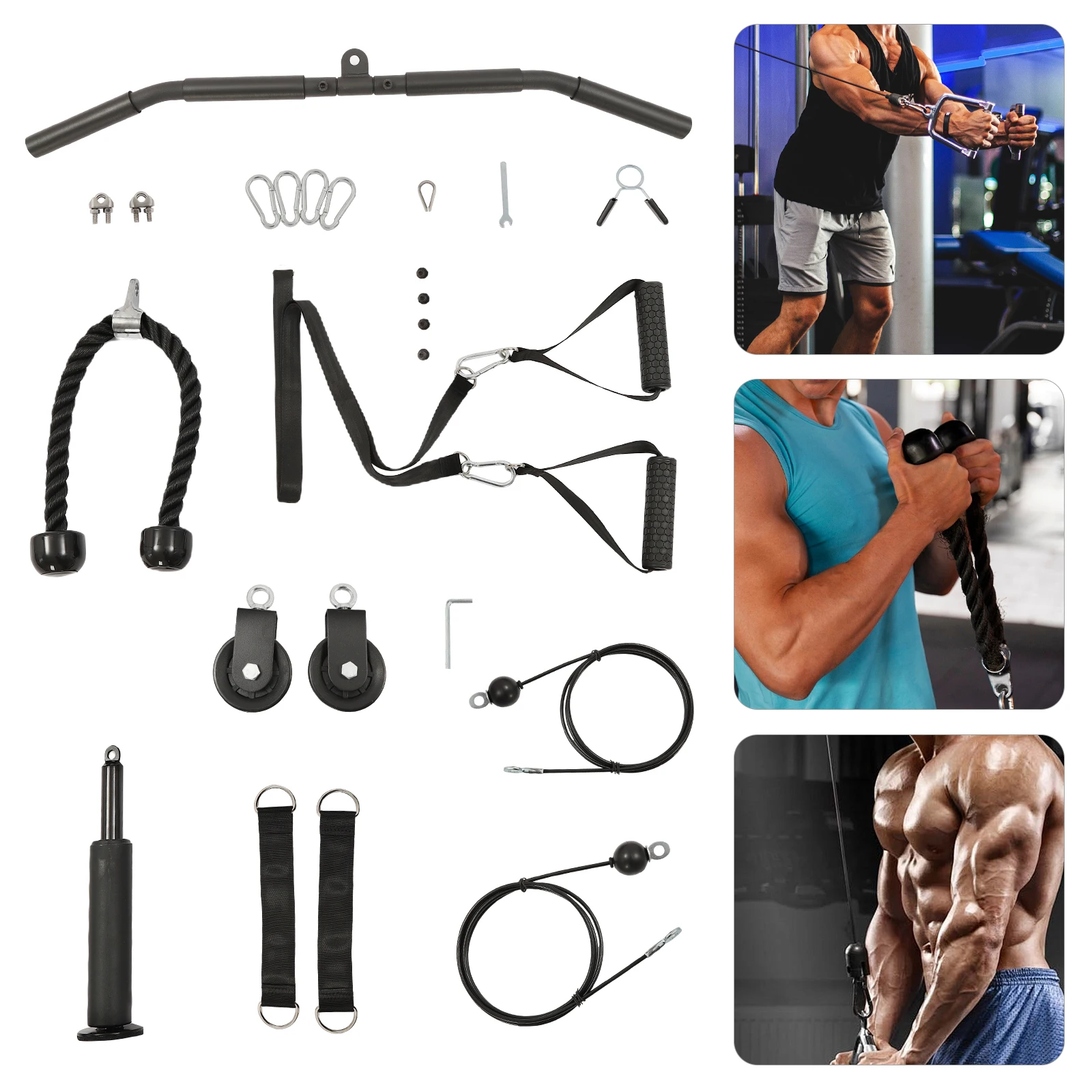 Pulley System Gym, Cable Weight Pulley System, Cable Pull Fitness, Cable Lat Pull Fitness, Fitness Equipment and Tools