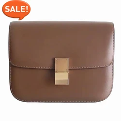 Factory Genuine Leather Ladies Tofu Bag Luxury Design Handbag Purse Small Shoulder Brand Bags Gray Crossbody Bags for Women 2025