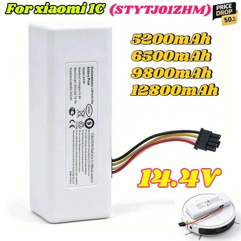 

NEW 14.4V 12800mah P1904-4S2P-MM Battery For Xiaomi Mijia 1C STYTJ01ZHM Robot Vacuum Mop Cleaner Accessories battery