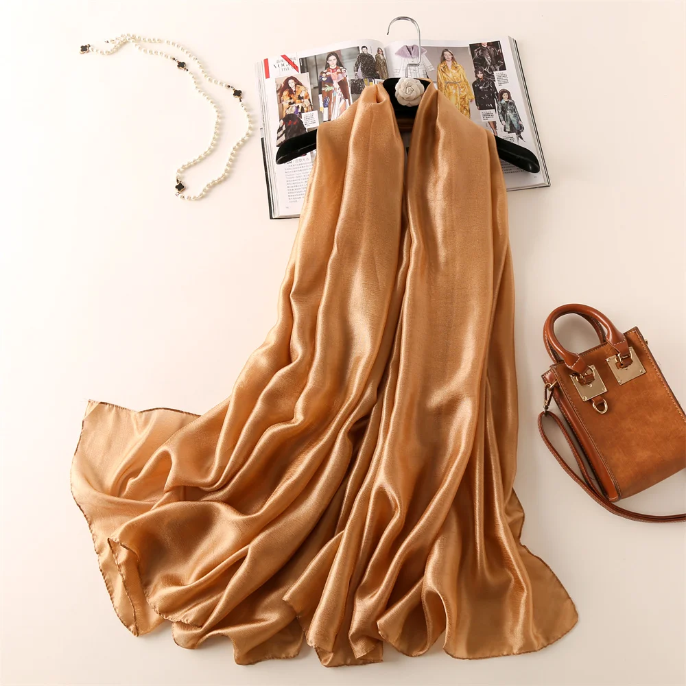 Fashion Solid Color Dutch Linen Silk Feeling Scarf for Women Lady Summer Beach Shawl