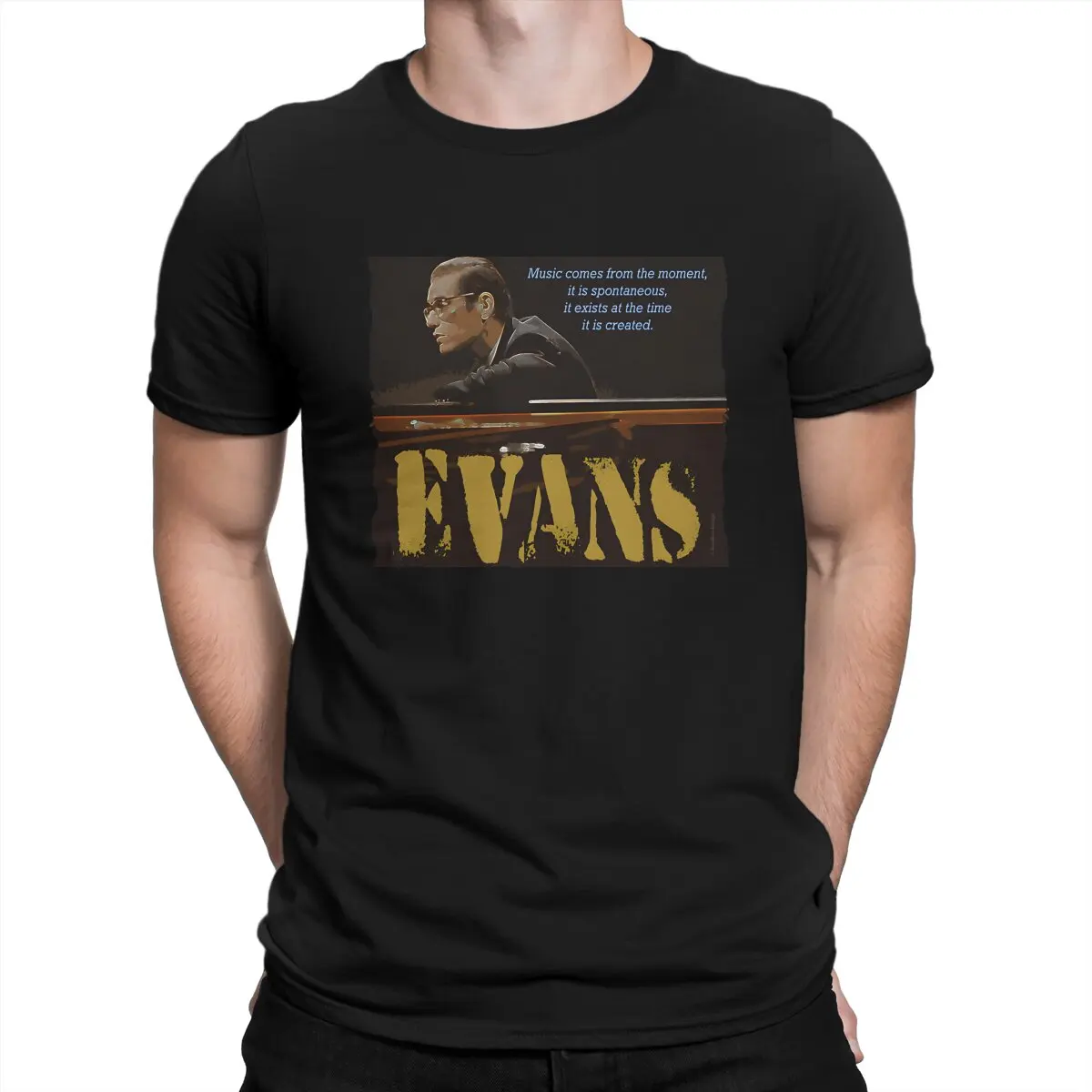 Casual Jazz Wisdom Of Bill Evans T-Shirts Men Round Neck Pure Cotton T Shirts Bill Evans Short Sleeve Tees Adult Clothes