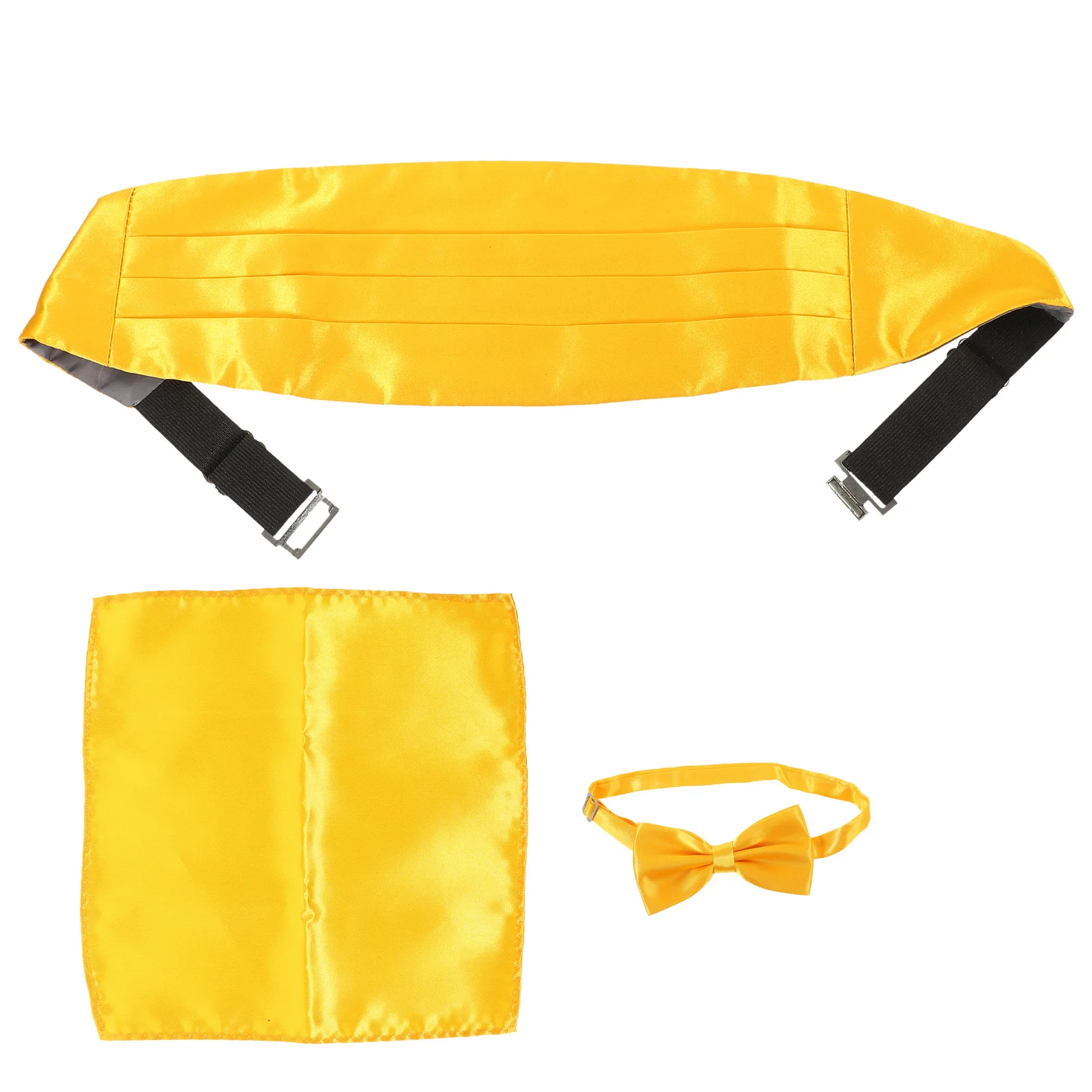 

1 Set Men'S Adjustable Bow Tie Cummerbund Set Pocket Handkerchief Elegant Formal Accessories Wedding Party Graduation Church